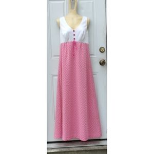 1960's 1970's JC Penney Loungewear Sleeveless Summer Maxi Dress